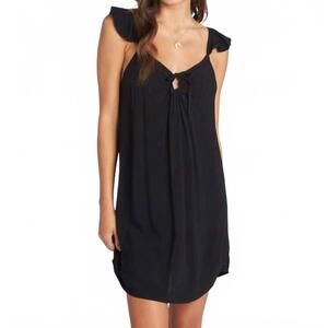NEW ROXY future thoughts woven strappy mini dress in anthracite